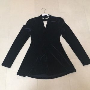 Navy blue velvet dress